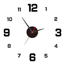 Large 3D Wall Clock – Acrylic Mirror Decor