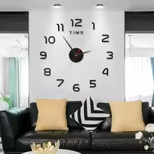 Large 3D Wall Clock – Acrylic Mirror Decor
