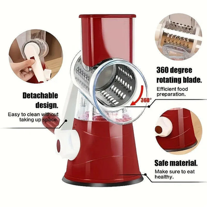 Multi-Functional Rotary Vegetable Cutter & Cheese Grater