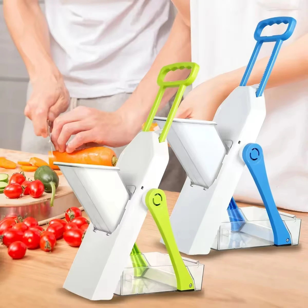 Multifunctional Vegetable Cutter, Slicer & Grater – Manual Kitchen Chopper