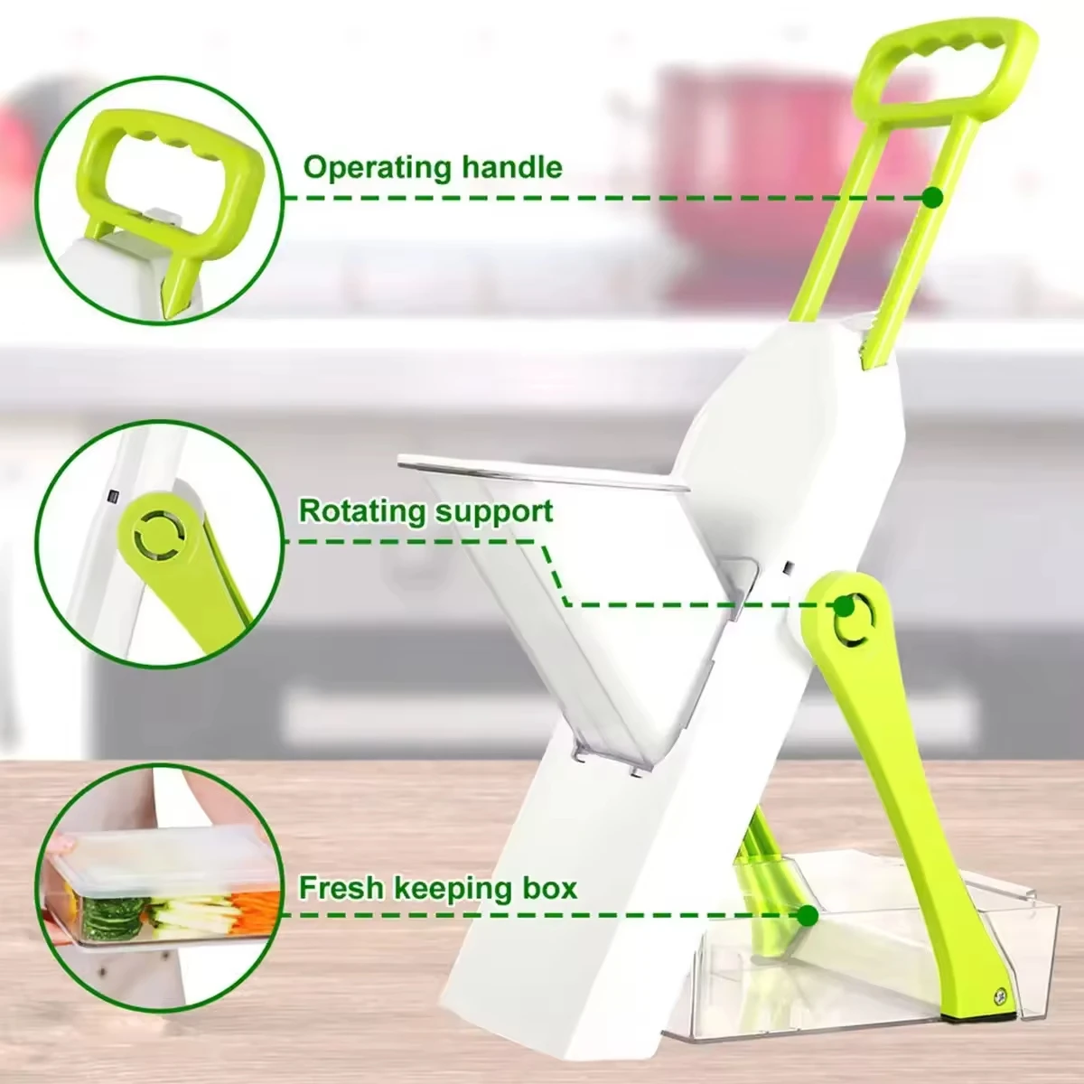 Multifunctional Vegetable Cutter, Slicer & Grater – Manual Kitchen Chopper