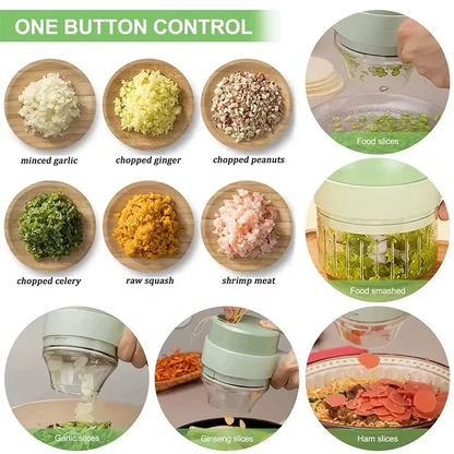 Electric Vegetable Chopper & Slicer – Multifunctional Garlic, Onion & Vegetable Cutter