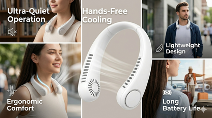 Portable Neck Fan – Hands-Free Rechargeable Cooling Fan for Daily Use