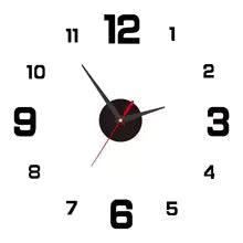Large 3D Wall Clock – Acrylic Mirror Decor
