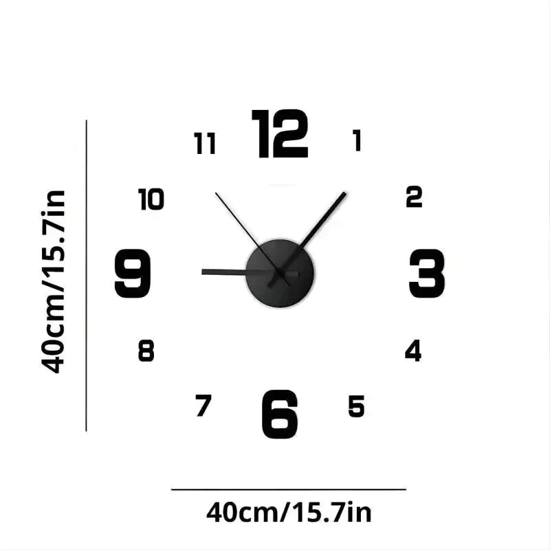 Large 3D Wall Clock – Acrylic Mirror Decor